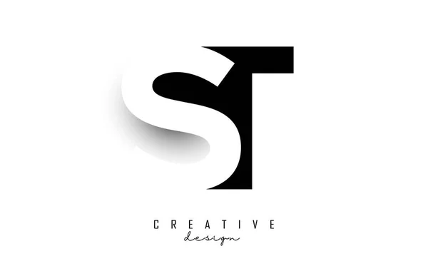Letras Logotipo Con Diseño Espacio Negativo Sombra Carta Con Tipografía — Vector de stock