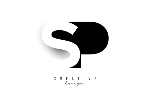 Lettres Logo Avec Design Espace Négatif Ombre Lettre Avec Typographie — Image vectorielle