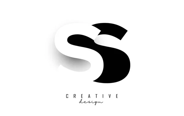 Letters Logo Con Diseño Espacio Negativo Sombra Carta Con Tipografía — Vector de stock