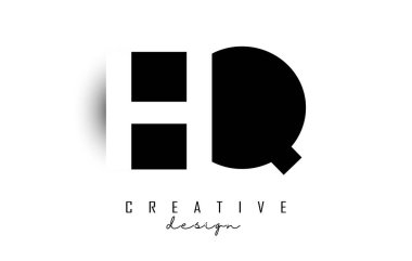 Karargah harfleri, negatif uzay dizaynlı logo. Geometrik tipografi ile vektör illüstrasyonu.