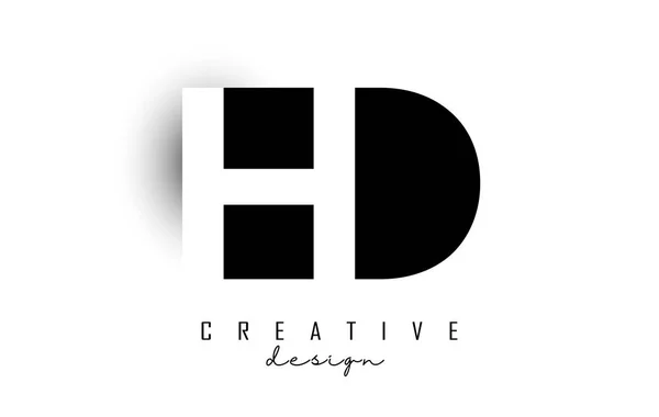 Letters Logo Negative Space Design Vector Illustration Geometric Typography — Stock Vector