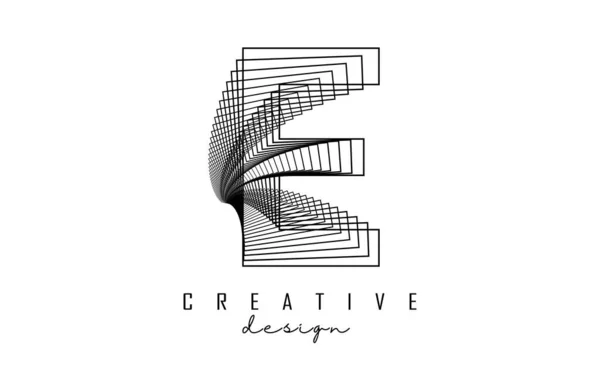 Letra Logotipo Com Linhas Efeito Espiral Ilustração Vetorial Com Tipografia — Vetor de Stock