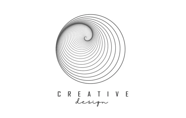Buchstabe Logo Mit Linien Und Spiraleffekt Vektorillustration Mit Geometrischer Typografie — Stockvektor