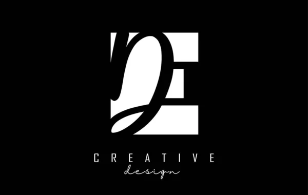Logo Lettres Noir Blanc Avec Espace Négatif Lettres Avec Typographie — Image vectorielle