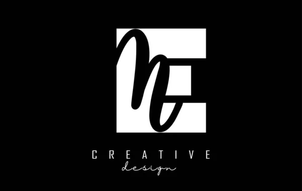 Logo Letters Noir Blanc Avec Espace Négatif Lettres Avec Typographie — Image vectorielle