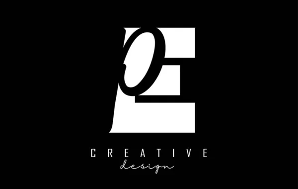 Logo Lettres Noir Blanc Avec Espace Négatif Lettres Avec Typographie — Image vectorielle