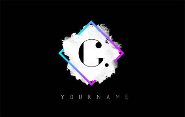 Beyaz Vuruşlu ve Gradyan Çerçeveli Mor G Harf Logosu Tasarımı.