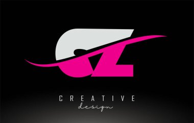 CZ C Beyaz ve Pembe Harf Logosu ile Swoosh.