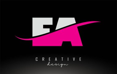 EA E A Beyaz ve Pembe Harfli Logo.