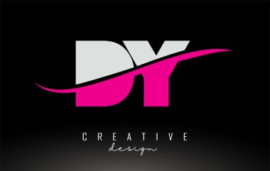 DY D. Y White ve Pembe Harfli Logo.