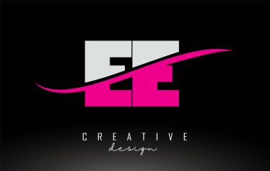 EE E Beyaz ve Pembe Harfli Logo.