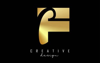 Minimalist tasarımlı Altın Harfler FC Logosu. Geometrik ve el yazısıyla yazılmış F ve C harfleri.