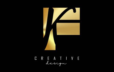 Minimalist tasarımı olan Altın Harfler FK Logosu. Geometrik ve el yazısıyla yazılmış F ve k harfleri.