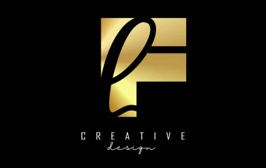 Minimalist dizaynlı Altın Harfler FL logosu. Geometrik ve el yazısıyla yazılmış F ve L harfleri.