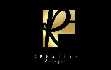 Minimalist tasarımlı Altın Harfler FR Logosu. Geometrik ve el yazısıyla yazılmış F ve R harfleri.