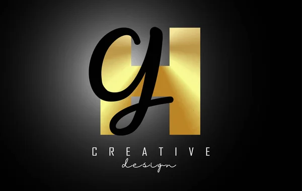 Goldene Buchstaben Logo Mit Minimalistischem Design Buchstaben Und Mit Geometrischer — Stockvektor