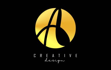 Minimalist dizaynlı Altın Harfler OA logosu. Geometrik ve el yazısı tipografili O ve A harfleri.