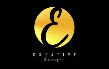 Minimalist tasarımlı Altın Harfler OE logosu. Geometrik ve el yazısıyla yazılmış O ve E harfleri.