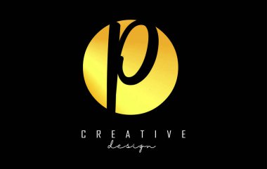 Minimalist dizaynlı Altın Harfler Operasyon Logosu. Geometrik ve el yazısıyla yazılmış O ve P harfleri.