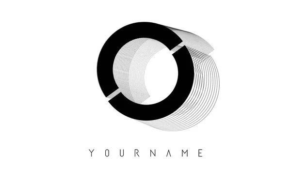 Logo Noir Wireframe Letter Design Illustration Vectorielle Créative Avec Cadre — Image vectorielle
