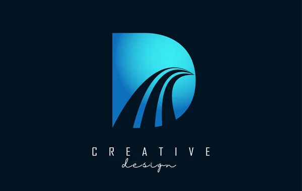 Logo Créatif Lettre Avec Lignes Directrices Conception Concept Route Lettre — Image vectorielle