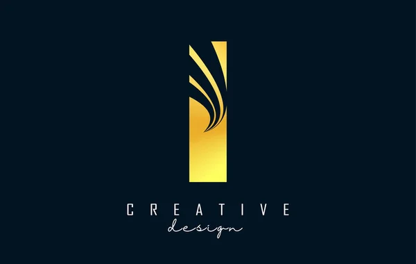 Lettre Créative Logo Avec Des Lignes Conduite Conception Concept Route — Image vectorielle