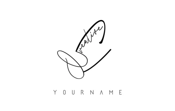 Logotipo Escrito Mão Criativo Com Design Conceito Texto — Vetor de Stock