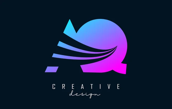 Creative Colorful Letters Logo Leading Lines Road Concept Design Letters — Vector de stock