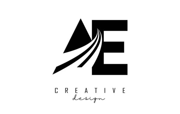 Lettres Noires Créatives Logo Avec Des Lignes Directrices Conception Concept — Image vectorielle