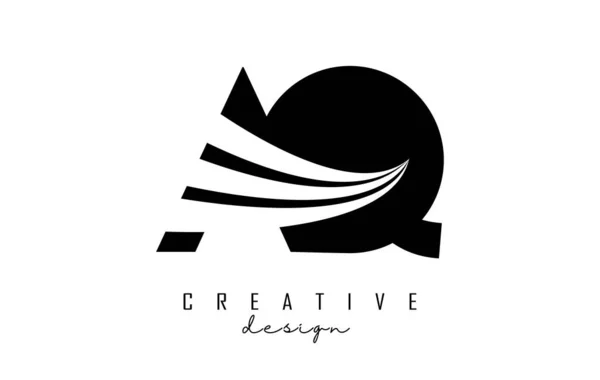 Lettres Noires Créatives Logo Avec Des Lignes Directrices Design Concept — Image vectorielle