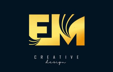 Önde gelen çizgiler ve yol konsepti tasarımlı yaratıcı altın harfler. Geometrik dizaynlı harfler.