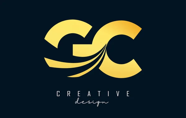 Creative Blue Letters Logo Leading Lines Road Concept Design Letters — Stok Vektör