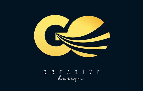 Creative Blue Letters Logo Leading Lines Road Concept Design Letters — Stok Vektör