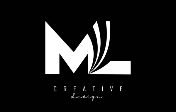 Creative White Letters Logo Leading Lines Road Concept Design Letters —  Vetores de Stock