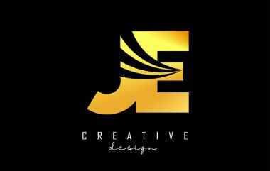 Önde gelen çizgiler ve yol konsepti tasarımlı yaratıcı altın harfler. Geometrik dizaynlı harfler.