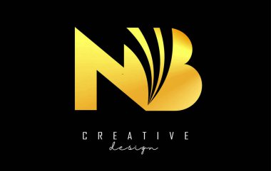 Önde gelen çizgiler ve yol konsepti tasarımlı yaratıcı altın harfler. Geometrik dizaynlı harfler.