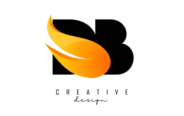 Vector Illustration Abstract Letters Fire Flames Orange Swoosh Design — Image vectorielle