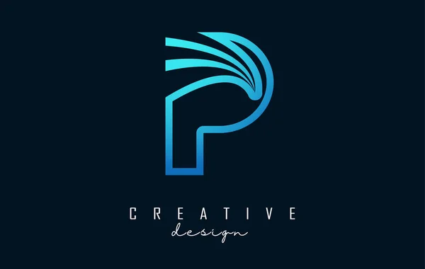 Premium Letter Pm Logo Design With Water Wave Concept Pm Letter