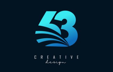 Creative number 63 6 3 logo with leading lines and road concept design. Number with geometric design.