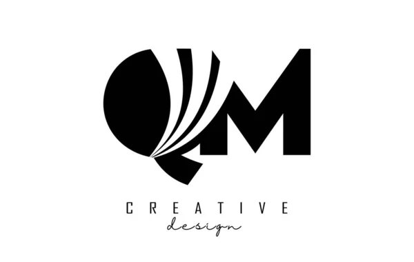 Creative Black Letters Logo Leading Lines Road Concept Design Letters —  Vetores de Stock