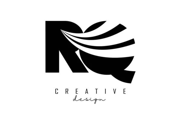 Creative Black Letters Logo Leading Lines Road Concept Design Letters —  Vetores de Stock