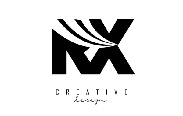 Creative Black Letters Logo Leading Lines Road Concept Design Letters — Image vectorielle