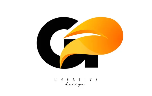 Vector Illustration Abstract Letters Fire Flames Orange Swoosh Design Letters — Image vectorielle