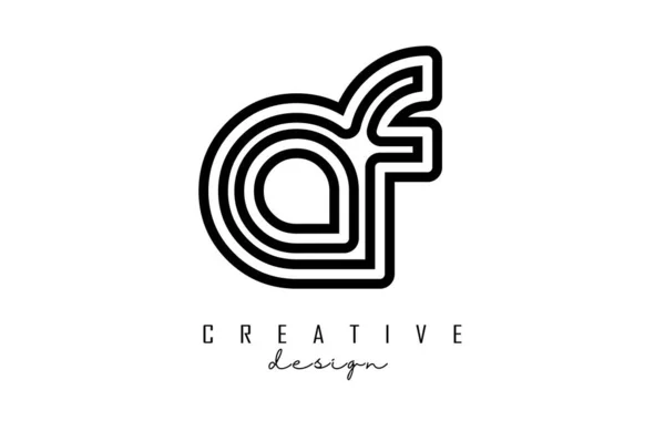 Outline Letters Logo Minimalist Design Letters Elegant Simple Two Letters — Vetor de Stock