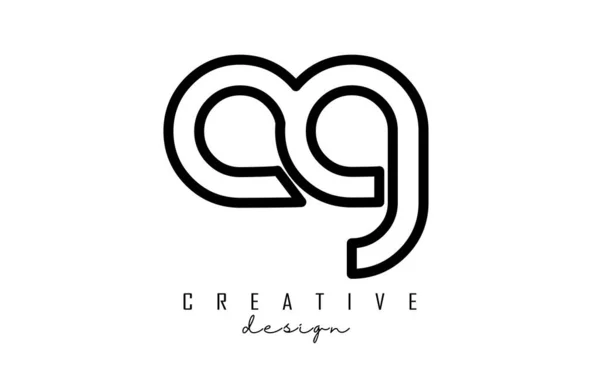 Outline Letters Logo Minimalist Design Letters Elegant Simple Two Letters — Stockový vektor