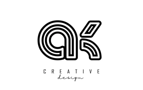 Outline Letters Logo Minimalist Design Letters Elegant Simple Two Letters — Stok Vektör
