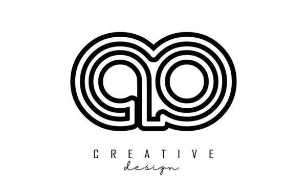 Outline Letters Logo Minimalist Design Letters Elegant Simple Two Letters — ストックベクタ