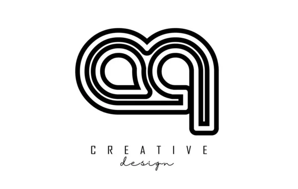 Outline Letters Logo Minimalist Design Letters Elegant Simple Two Letters — Vettoriale Stock