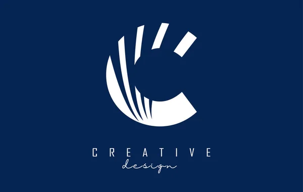 Logo Blanc Lettre Avec Lignes Directrices Design Espace Négatif Lettre — Image vectorielle