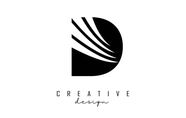 Logo Noir Lettre Avec Des Lignes Directrices Design Espace Négatif — Image vectorielle